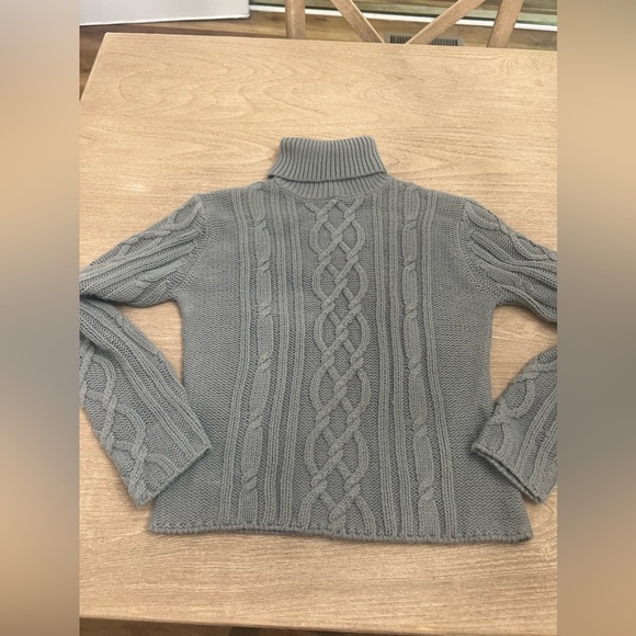 Barami gray cable knit turtleneck sweater medium - Picture 1 of 6